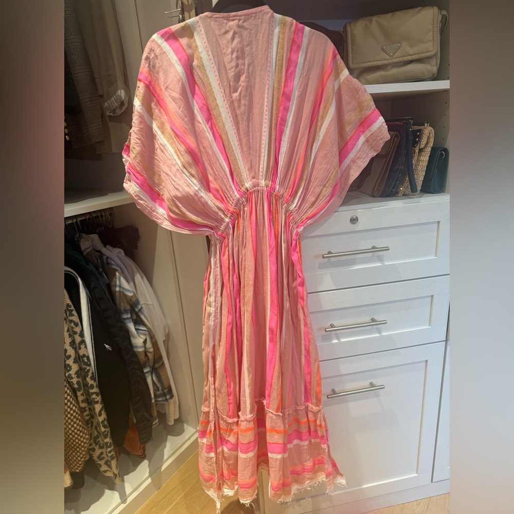 Lemlem Pink and White Striped Swim Coverup - Picture 2 of 2